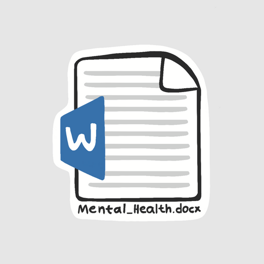 Mental health - word docx sticker