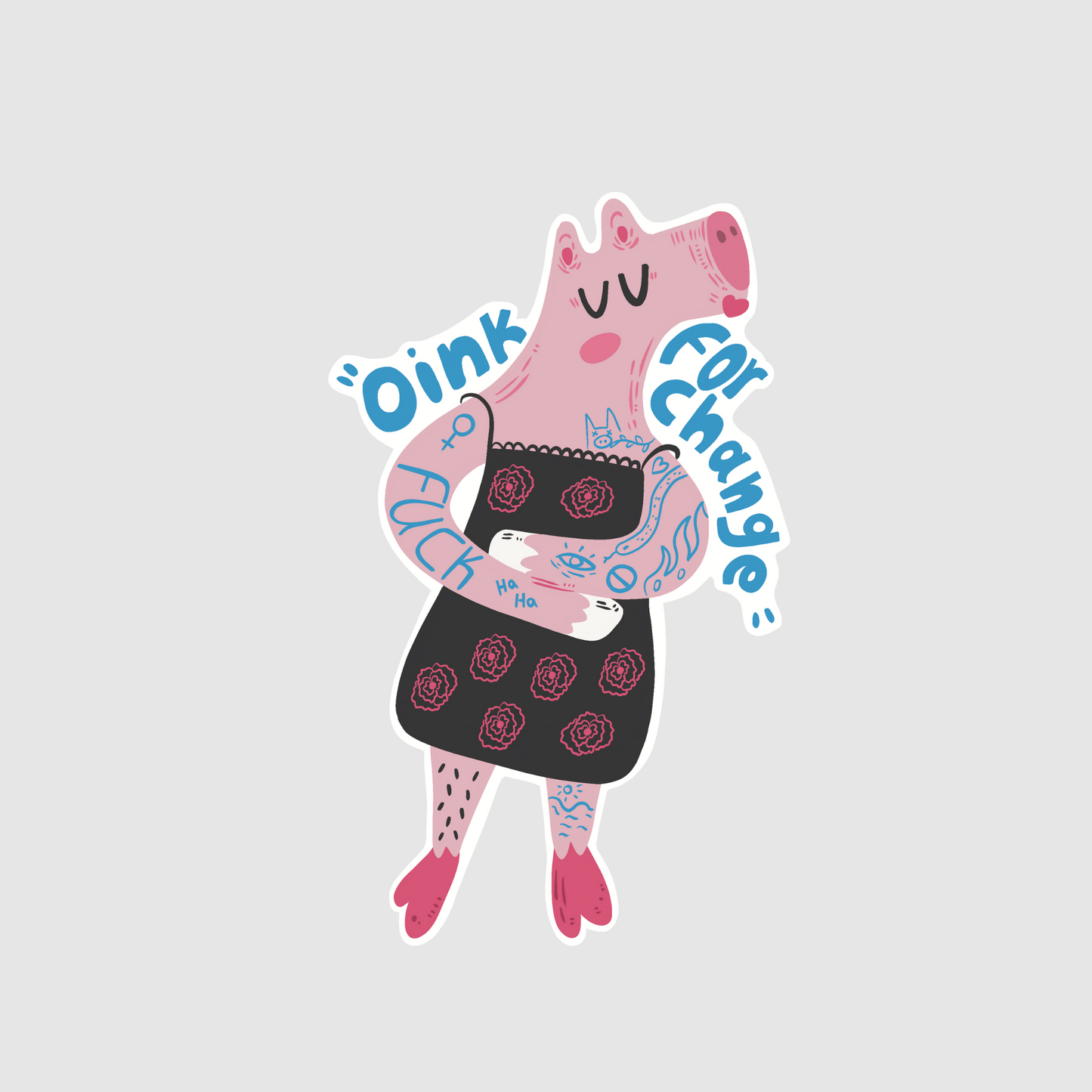 Oink - for change sticker