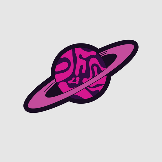 Space - pink planet sticker