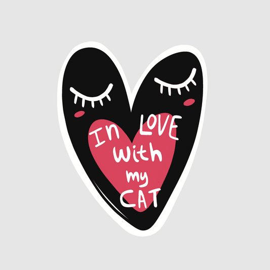 In love with my cat - love, cat sticker