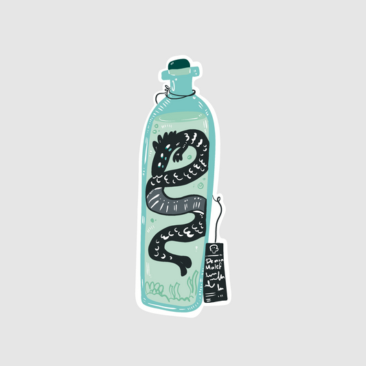 Demon in a bottle - potion sticker