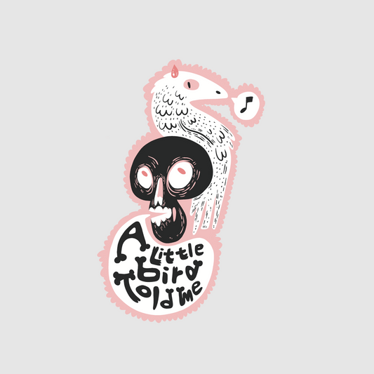 Skull talking - a little bird told me sticker