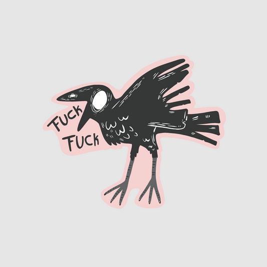 Crow design - f*k f*k sticker