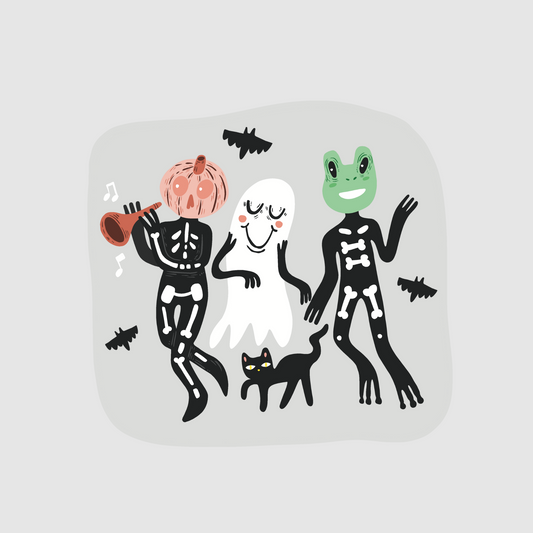 Halloween - skeletons costume sticker