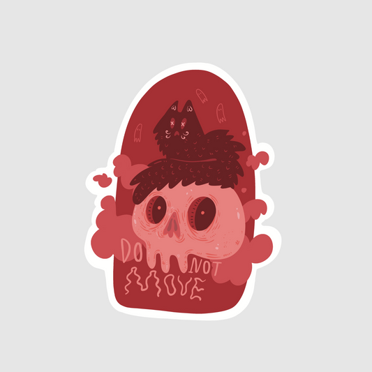 Spooky skull - do not move sticker