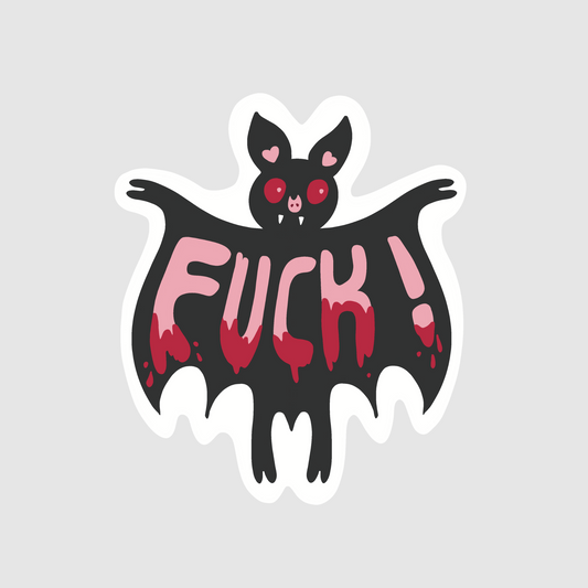Cursing bat - f*k sticker