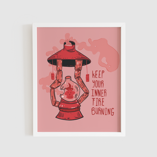 Lantern design - keep your inner fire burning print
