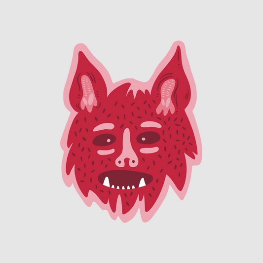 Halloween - red monster sticker