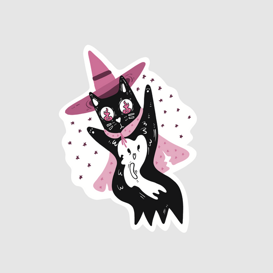 Halloween - ghost cat sticker