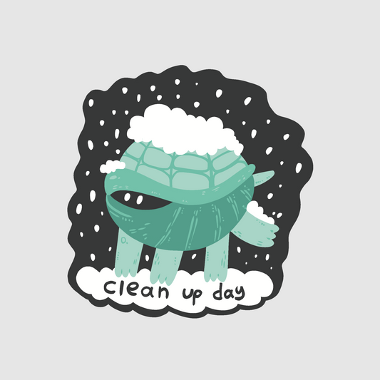 Turtle - clean up day sticker