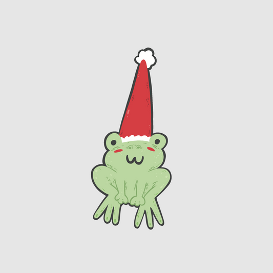 Christmas - frog in a hat sticker