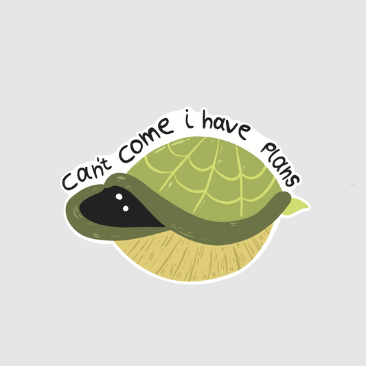 Turtle - can't come i have plans sticker