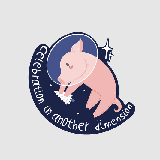 Pig - celebration in another dimension sticker