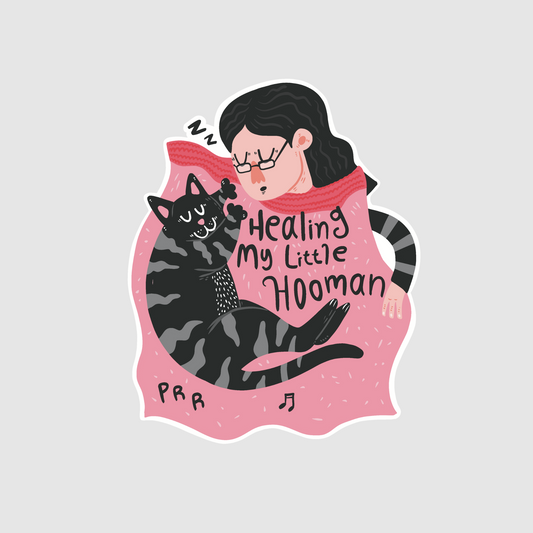 Cat - healing my little hooman sticker