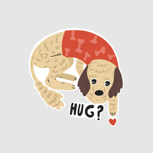 Dog - hug? sticker