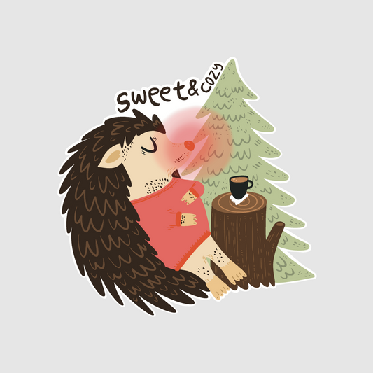 Hedgehog- sweet n cozy sticker
