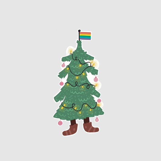 Christmas - rainbow tree sticker