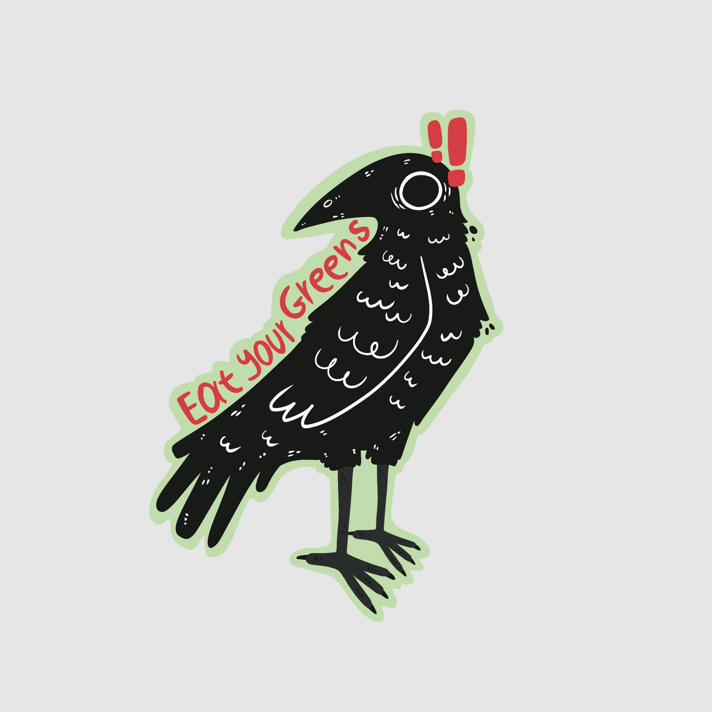 Eat your greens - vegan crow sticker