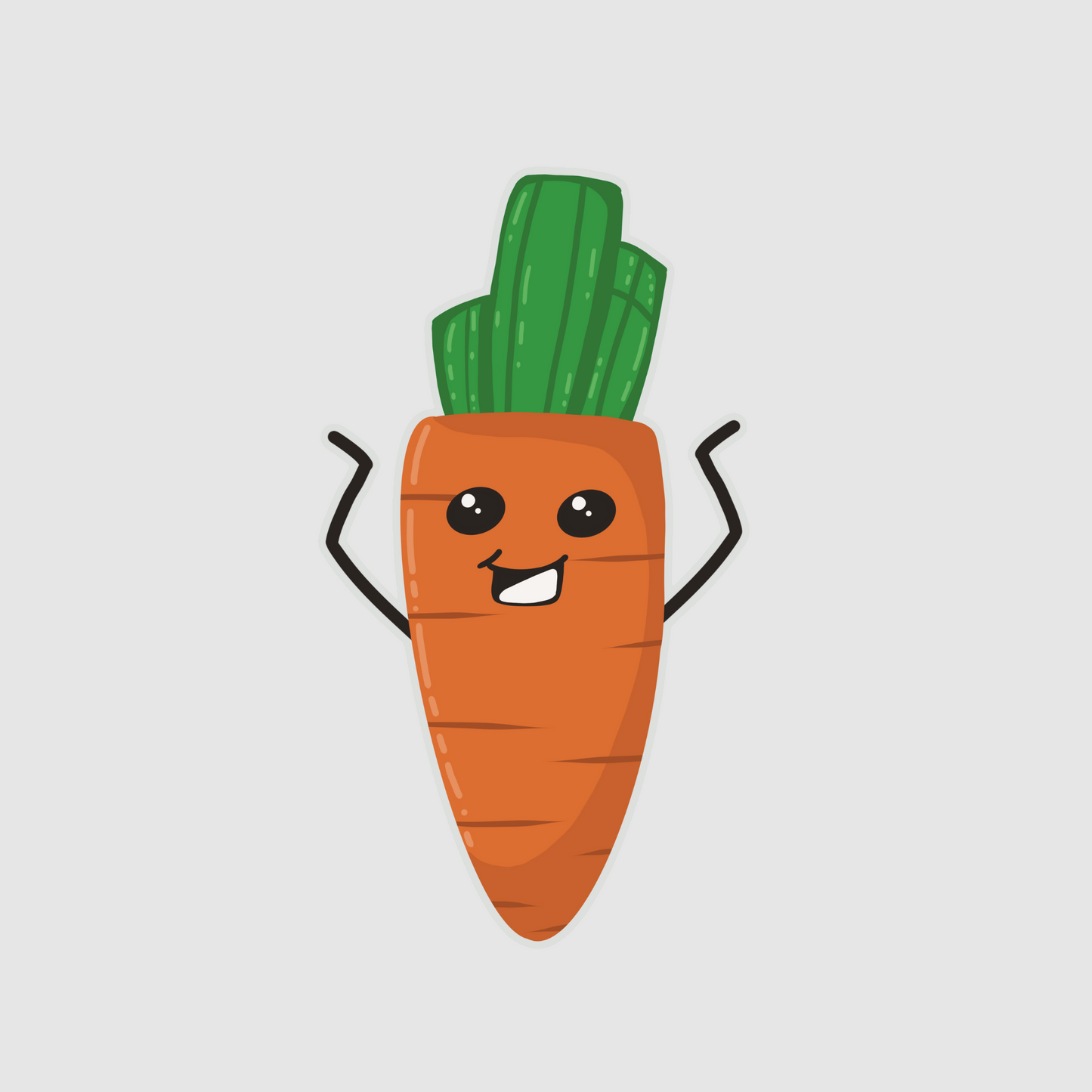 Happy carot - vegan vegetable sticker