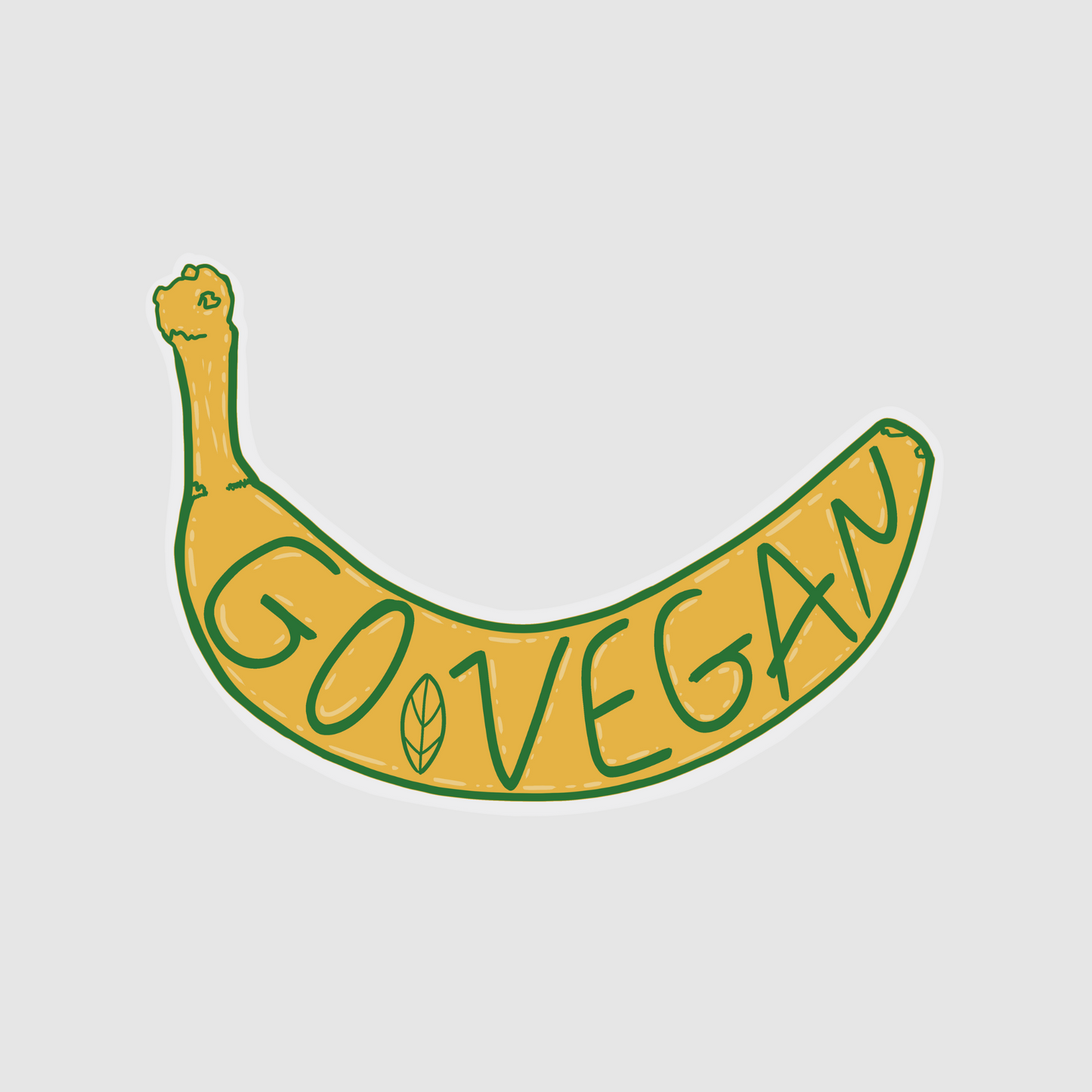 Go vegan - vegan banana sticker