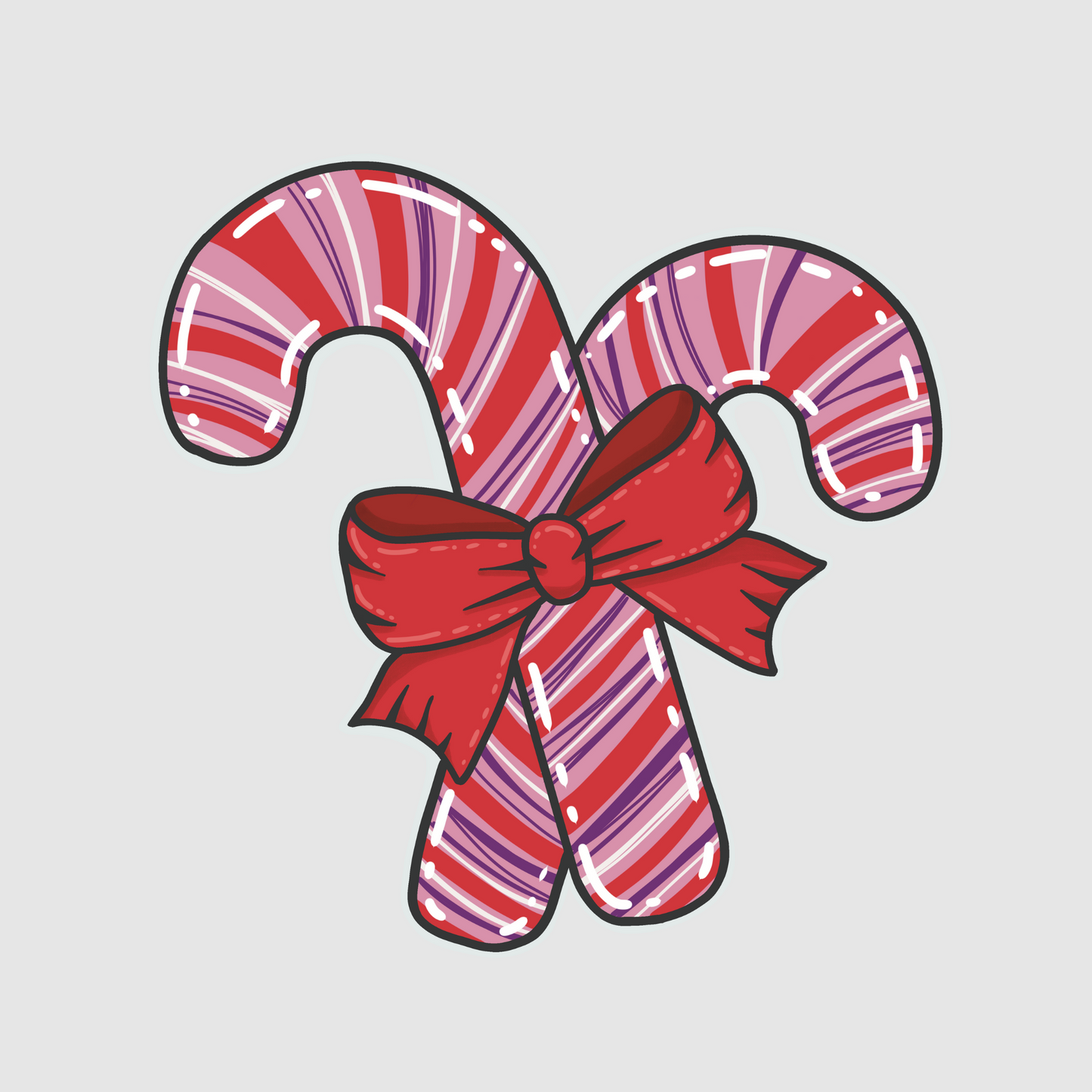 Festive Candy Canes Sticker