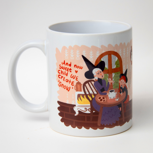 Witches Creating Snow Festive Winter Mug Design