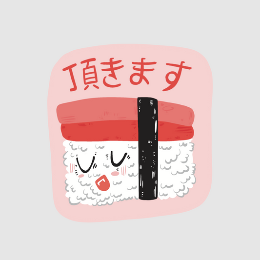 Sushi - let's eat crab nigiri sticker