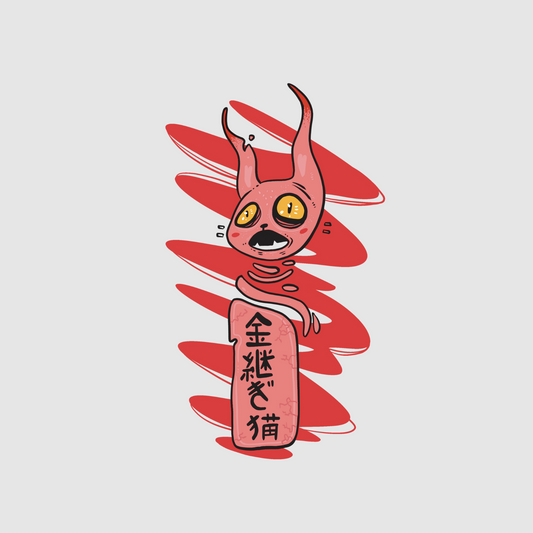 Broken cat - kintsugi sticker