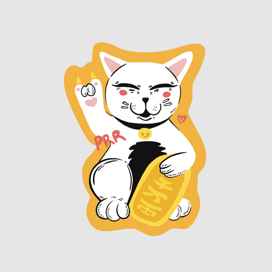 Beckoning cat - maneki neko cat sticker