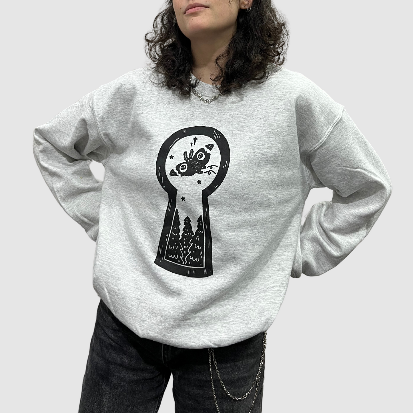 Celestial Moth Grey Sweatshirt