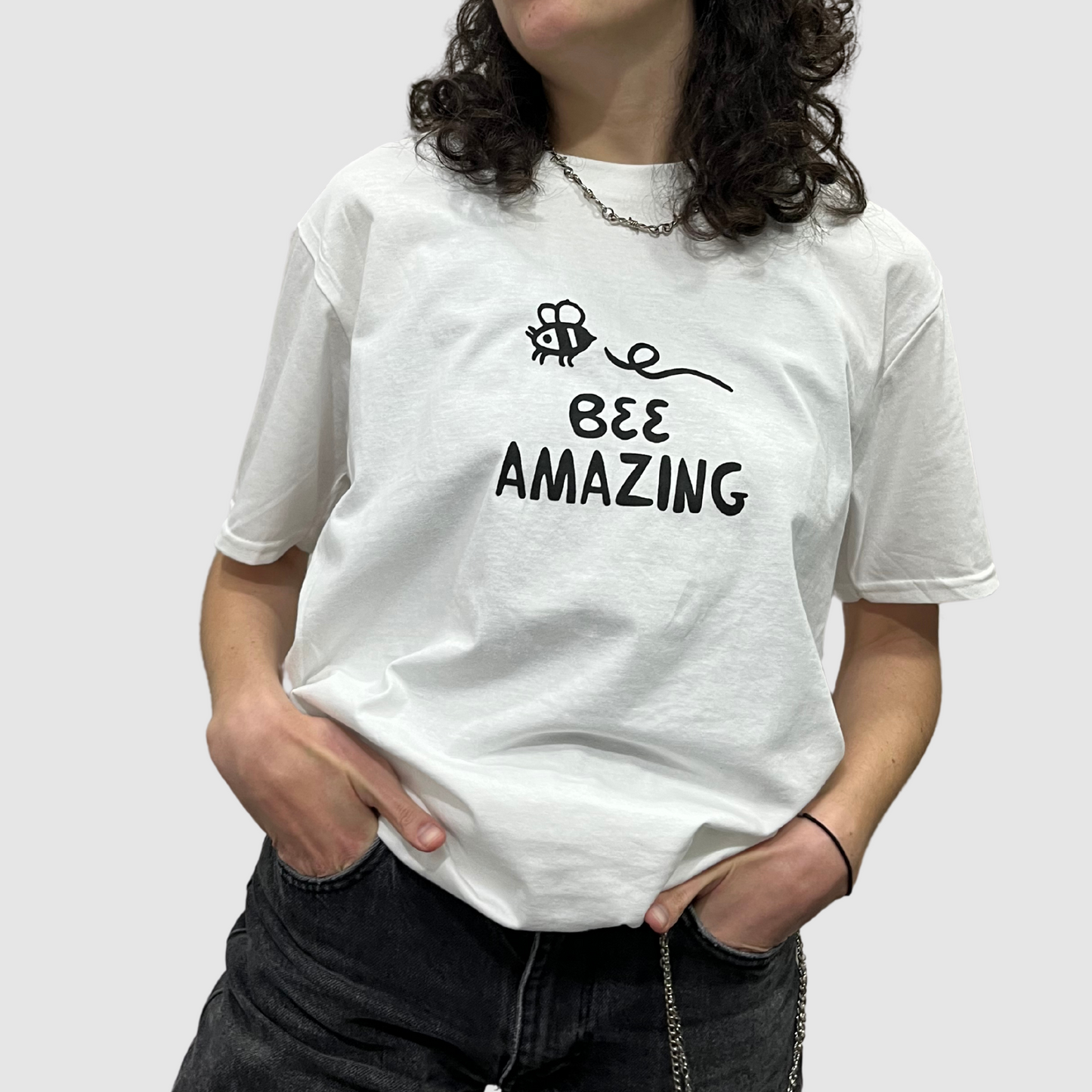 Bee Amazing Flowers and Nature White T-Shirt