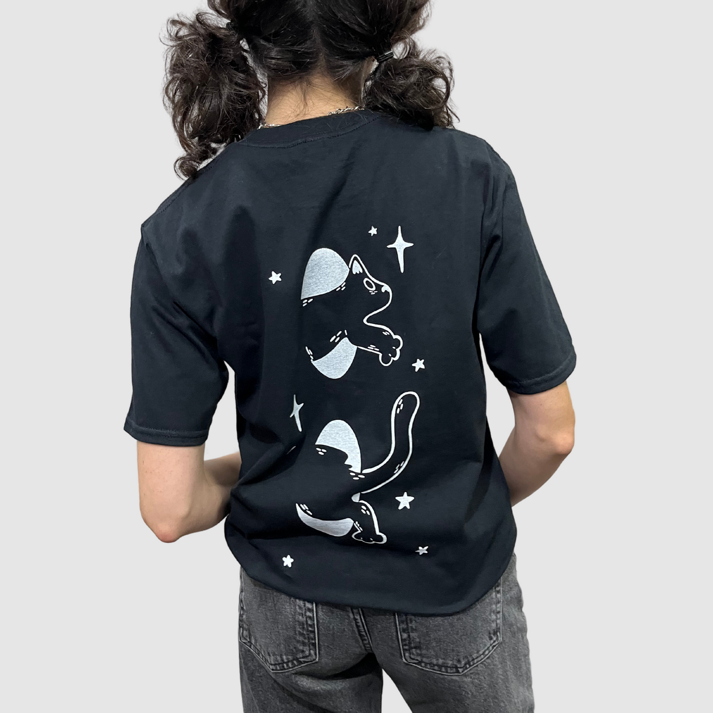 Through The Cativerse Multiverse Cat Black T-Shirt