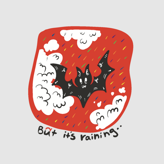 Halloween bat - but it's raining sticker
