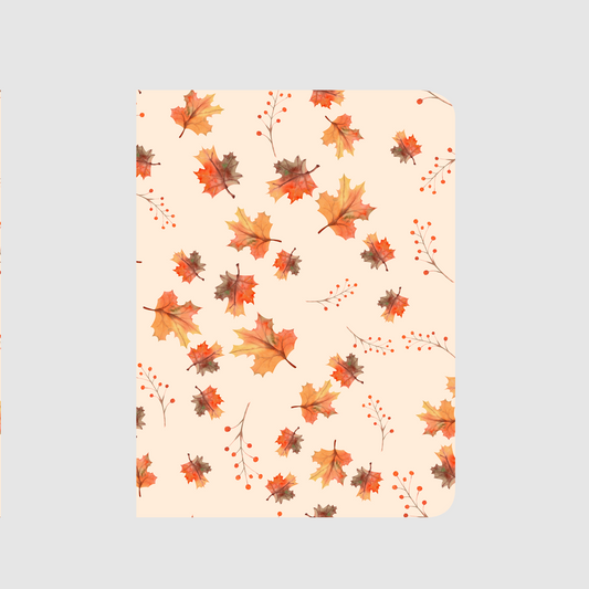 Autumn orange and brown leaves - autumn pattern notebook