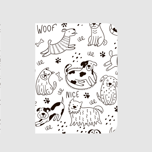 Dog pattern - black and white dog notebook