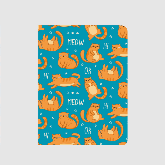 Orange cat pattern - cat notebook