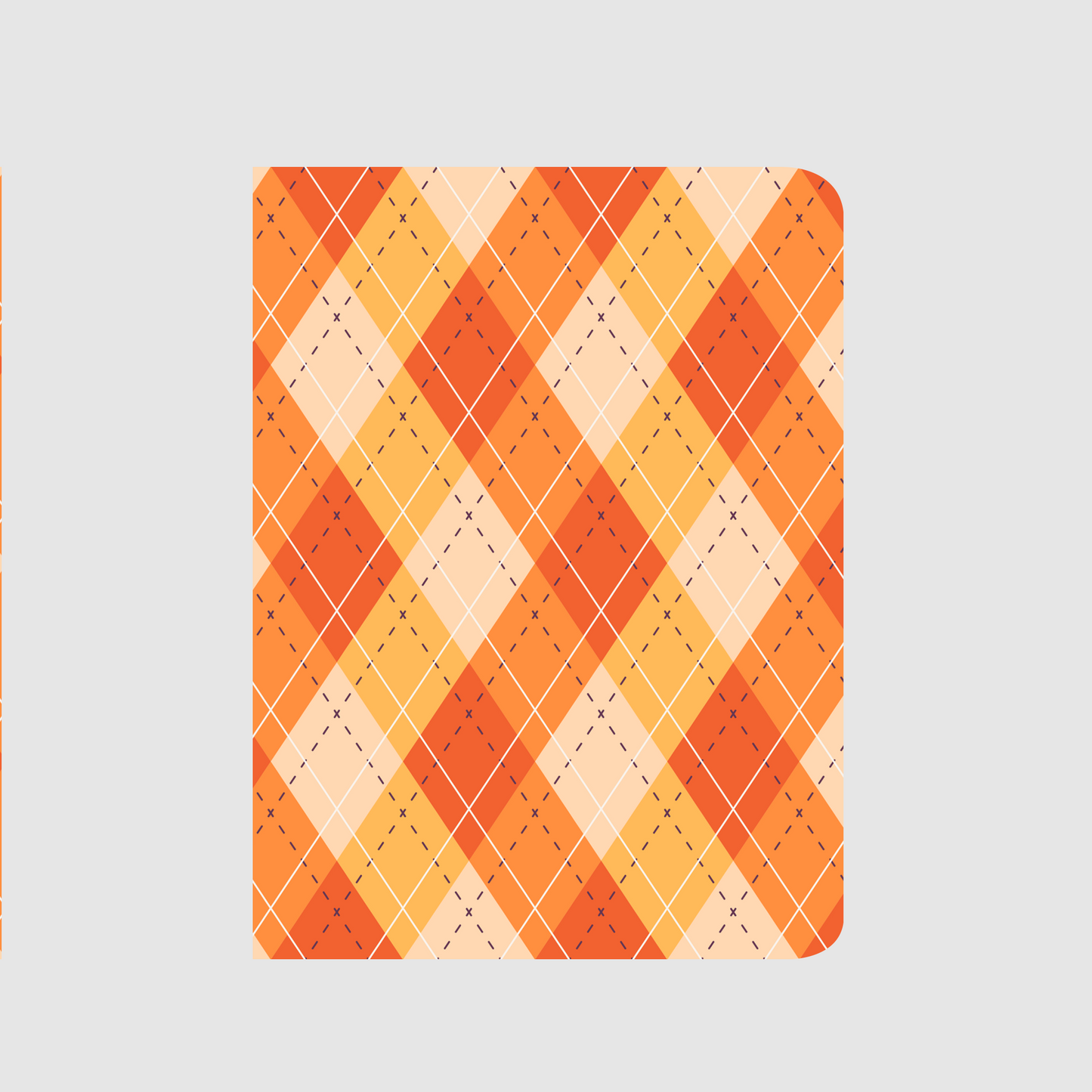 Orange lines and rhombus - autumn colors notebook