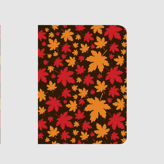 Orange and red leaves - autumn leaves pattern notebook