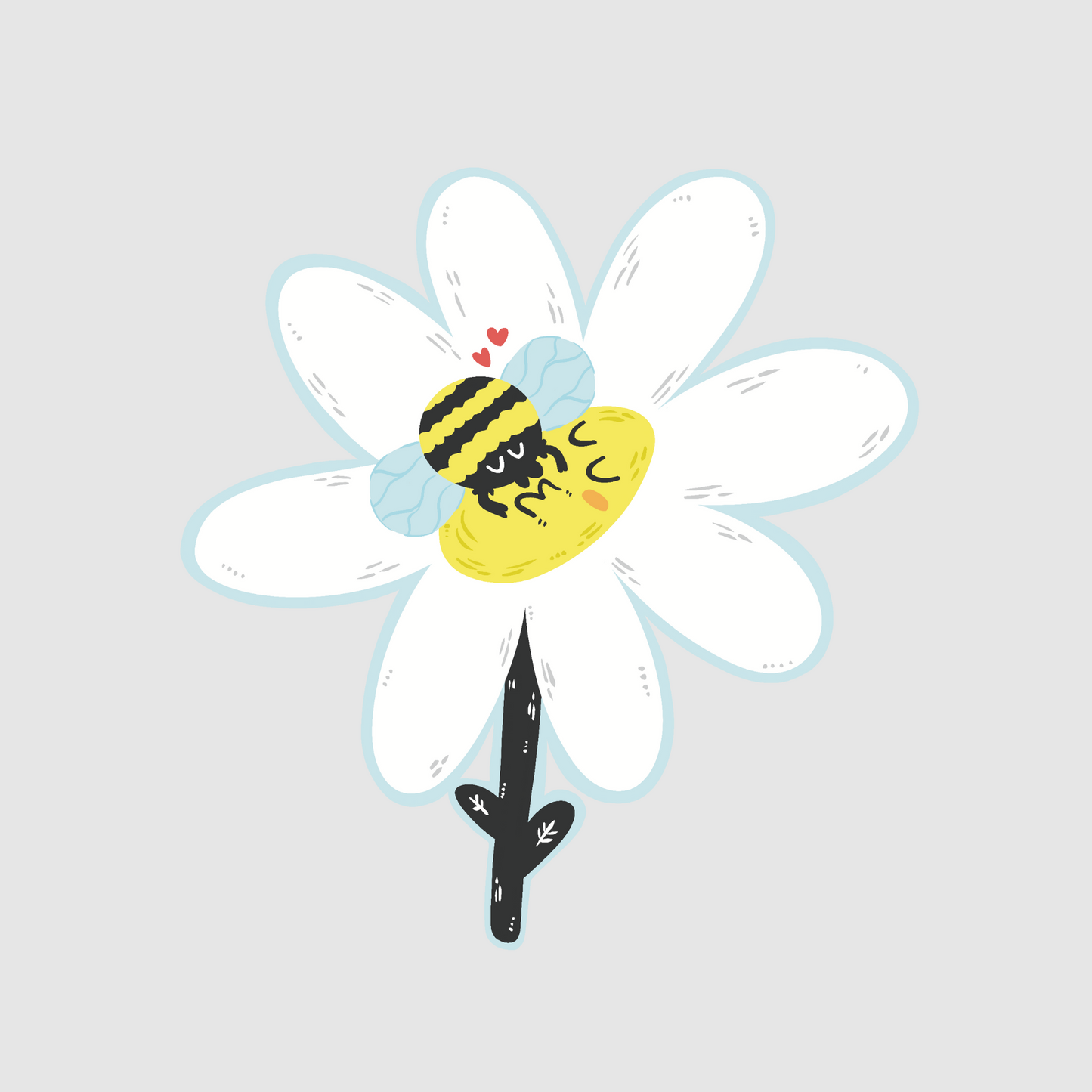 Bee and flower - love sticker