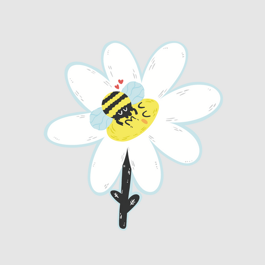 Bee and flower - love magnet