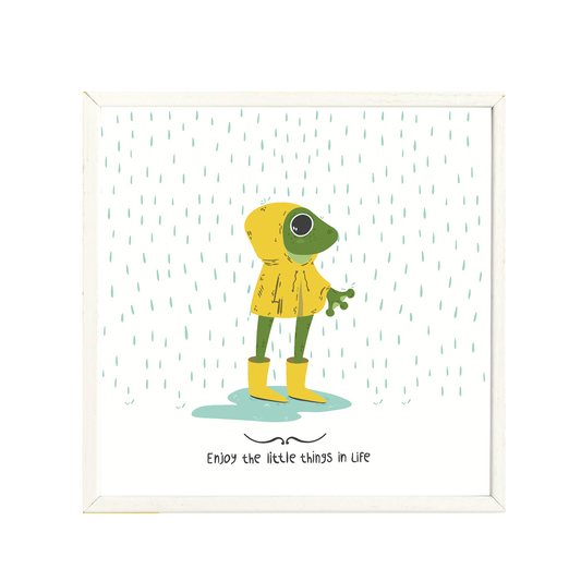 Enjoy the litthe things in life - frog in the rain print