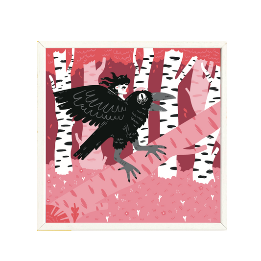 Crow explorer - in the red forest print